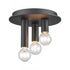 Elk Pepper 8 Inch Wide 3 Light Flush Mount in Matte Black Model: EC89833/3