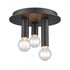 Elk Pepper 8 Inch Wide 3 Light Flush Mount in Matte Black Model: EC89833/3