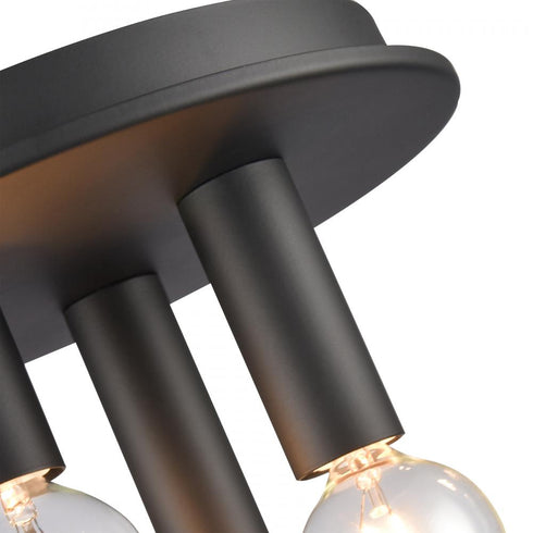 Elk Pepper 8 Inch Wide 3 Light Flush Mount in Matte Black Model: EC89833/3