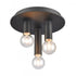 Elk Pepper 8 Inch Wide 3 Light Flush Mount in Matte Black Model: EC89833/3