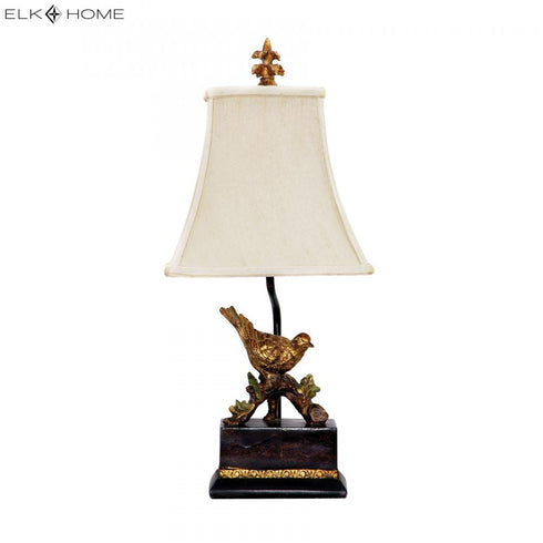Elk Perching Robin TABLE LAMP in Antique Black Finish Model: 91-171