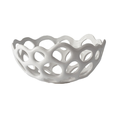 Elk Perforated Porcelian BOWL TRAY in White Finish Model: 724020