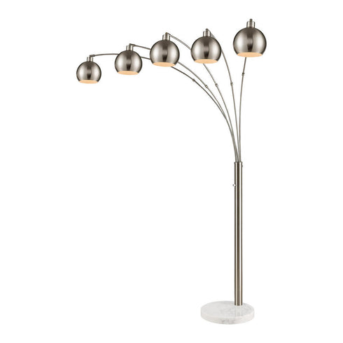 Elk Peterborough 5 Light Floor Lamp in Polished Nickel Finish Model: 77102