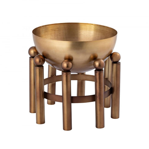 Elk Piston Footed Planter Large in Aged Brass Model: H0897-10936