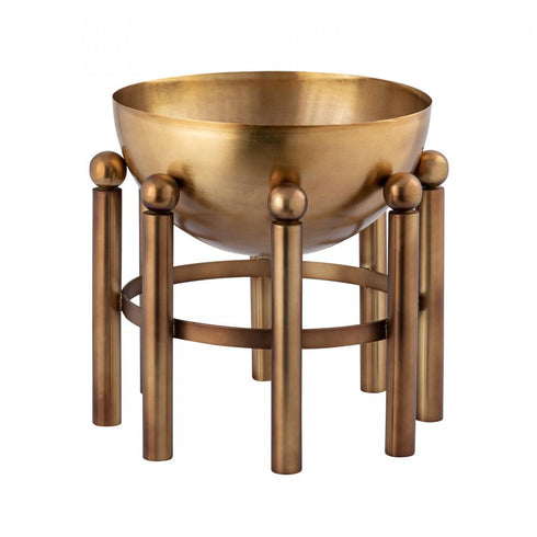 Elk Piston Footed Planter Small in Aged Brass Model: H0897-10935