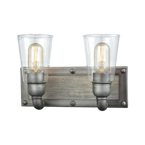 Elk Platform VANITY LIGHT in Weathered Zinc Finish Model: 14471/2