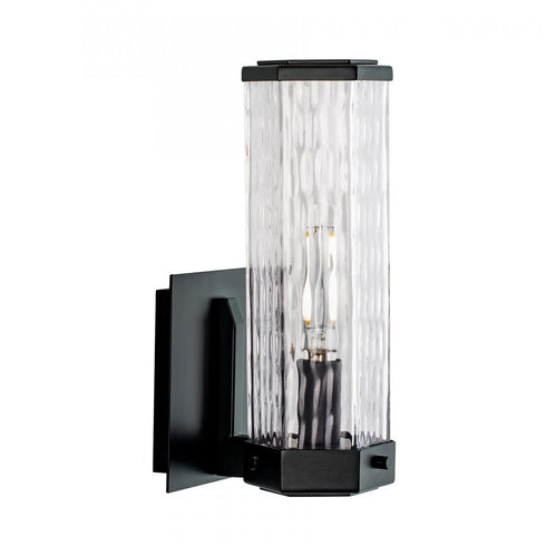 Elk Polygon 10.5 Inch High 1 Light Outdoor Sconce in Matte Black Model: 1175-MB-WAV