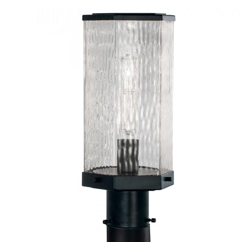 Elk Polygon 12.75 Inch High 1 Light Outdoor Post Light in Matte Black Model: 1177-MB-WAV