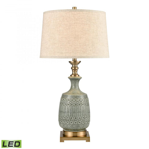 Elk Port Ewen 33 Inch High 1 Light Table Lamp in Blue Includes LED Bulb Model: 77183-LED