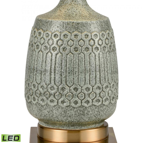 Elk Port Ewen 33 Inch High 1 Light Table Lamp in Blue Includes LED Bulb Model: 77183-LED