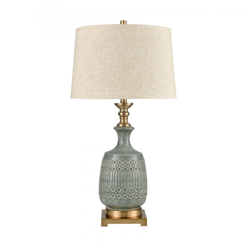Elk Port Ewen Ceramic Table lamp in Blue Finish Model: 77183