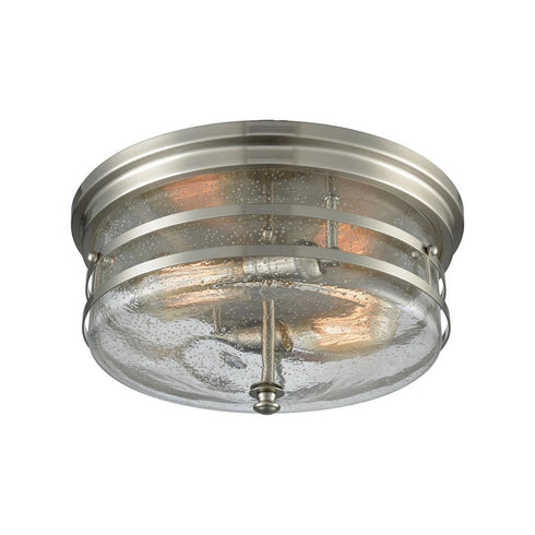 Elk Port O'Connor FLUSH MOUNT in Satin Nickel Finish Model: 11335/2