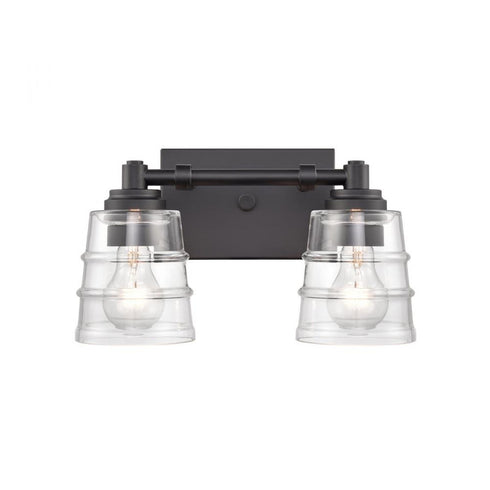 Elk Pulsate 13 Inch Wide 2 Light Vanity Light in Matte Black Model: 67981/2