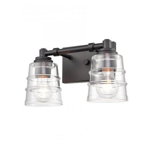 Elk Pulsate 13 Inch Wide 2 Light Vanity Light in Matte Black Model: 67981/2