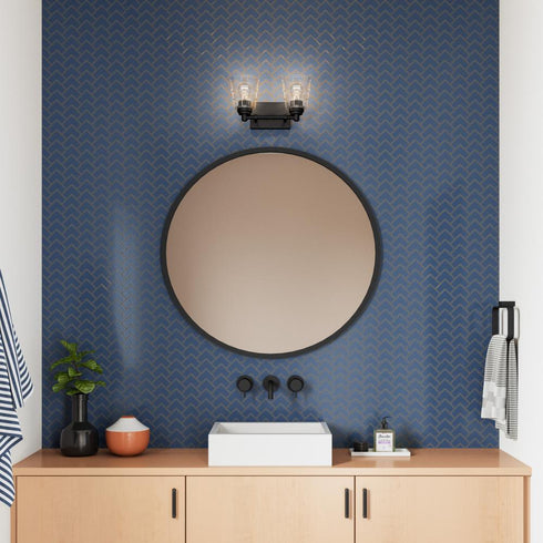 Elk Pulsate 13 Inch Wide 2 Light Vanity Light in Matte Black Model: 67981/2