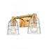 Elk Pulsate 13 Inch Wide 2 Light Vanity Light in Satin Brass Model: 67971/2