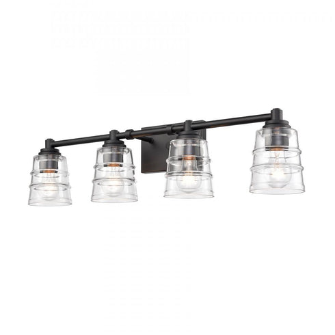 Elk Pulsate 30.25 Inch Wide 4 Light Vanity Light in Matte Black Model: 67983/4