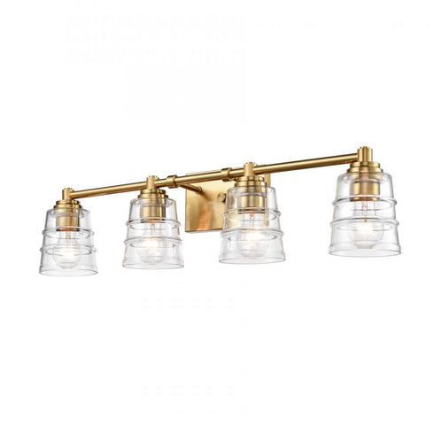 Elk Pulsate 30.25 Inch Wide 4 Light Vanity Light in Satin Brass Model: 67973/4