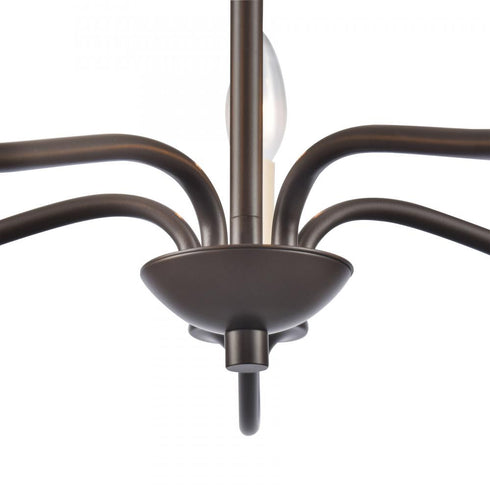 Elk Quinn 24 Inch Wide 5 Light Chandelier in Old Bronze Model: EC89687/5