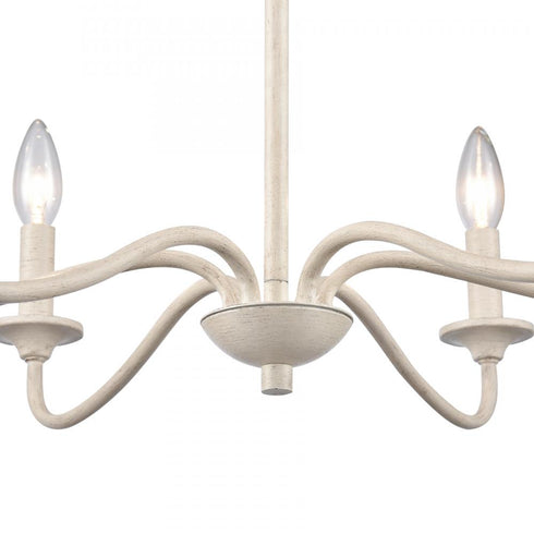 Elk Quinn 30 Inch Wide 6 Light Chandelier in Antique White Model: EC89688/6