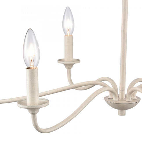 Elk Quinn 30 Inch Wide 6 Light Chandelier in Antique White Model: EC89688/6