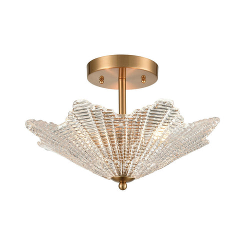 Elk Radiance SEMI FLUSH MOUNT in Satin Brass Finish Model: 60164/3