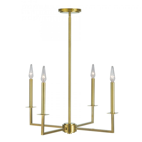 Elk Ray 25.25 Inch Wide 4 Light Chandelier in Aged Brass Model: 6520-AG-CA