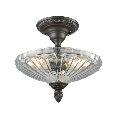 Elk Restoration SEMI FLUSH MOUNT in Oil Rubbed Bronze Finish Model: 66392-3