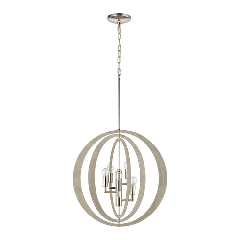 Elk Retro Rings CHANDELIER in Sandy Beechwood Finish Model: 82066/5