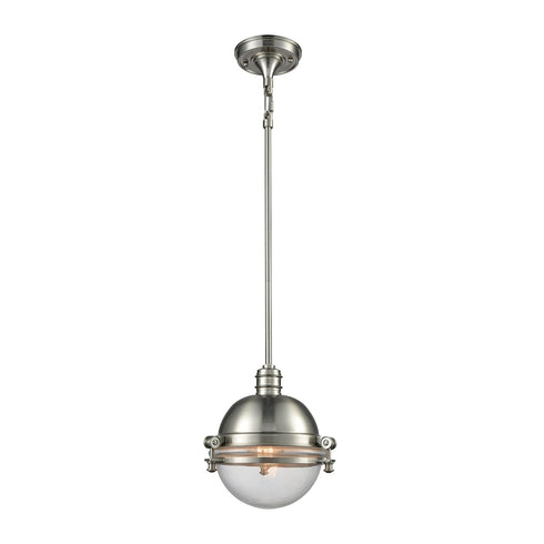Elk Riley 1 Light MINI PENDANT in Satin Nickel Finish Model: 16060/1