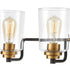 Elk Robins VANITY LIGHT in Matte Black Brushed Brass Brushed Brass Finish Model: 46613/4