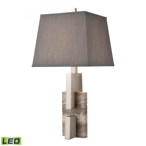 Elk Rochester 32 Inch High 1 Light Table Lamp Brushed Nickel Includes LED Bulb in Gray Finish Model: D4668-LED