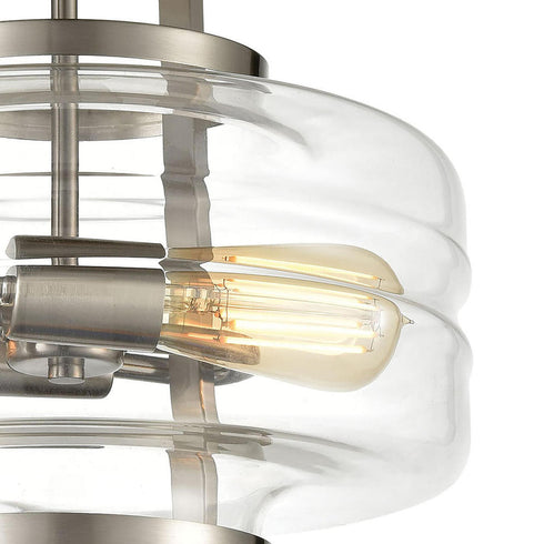 Elk Rover 2 Light SEMI FLUSH MOUNT in Satin Nickel Finish Model: 85282/2