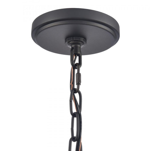 Elk Rydell 24.5 Inch Wide 5 Light Chandelier in Matte Black and Parchment Model: EC89766/5