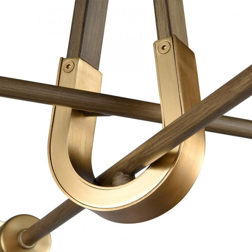 Elk Sabine 20 Inch Wide 4 Light Semi Flush Mount Pecan with Brushed Gold Model: 69324/4
