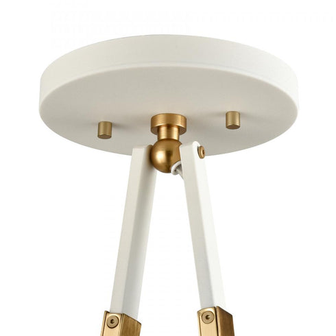 Elk Sabine 20 Inch Wide 4 Light Semi Flush Mount Textured White with Brushed Gold Model: 69314/4