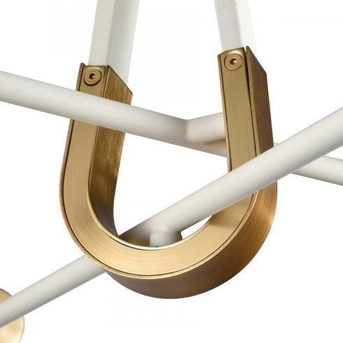 Elk Sabine 20 Inch Wide 4 Light Semi Flush Mount Textured White with Brushed Gold Model: 69314/4