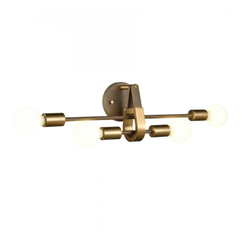Elk Sabine 24 Inch Wide 4 Light Vanity Light Pecan with Brushed Gold Model: 69323/4