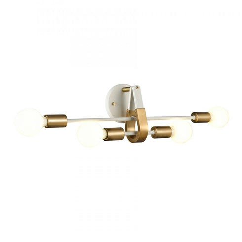 Elk Sabine 24 Inch Wide 4 Light Vanity Light Textured White with Brushed Gold Model: 69313/4