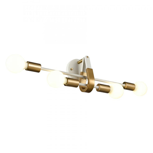 Elk Sabine 24 Inch Wide 4 Light Vanity Light Textured White with Brushed Gold Model: 69313/4