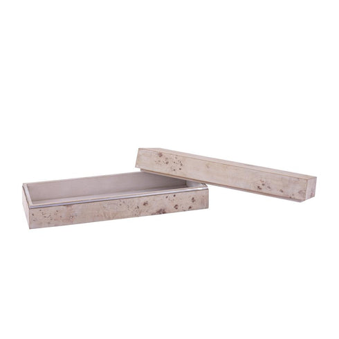 Elk Salem Box Long in White Burl Wood Model: H0897-11945
