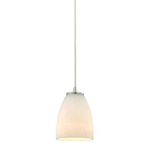 Elk Sandstorm 1 Light Mini Pendant in Satin Nickel with Off white Glass Model: 10466/1