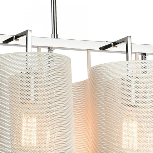 Elk Santa Barbara ISLAND LIGHT in Matte White Polished Chrome Polished Chrome Finish Model: 60155/8