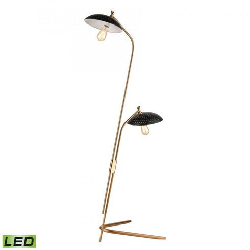 Elk Scarab 66 Inch High 2 Light Floor Lamp in Satin Brass Includes LED Bulbs Model: D4653-LED