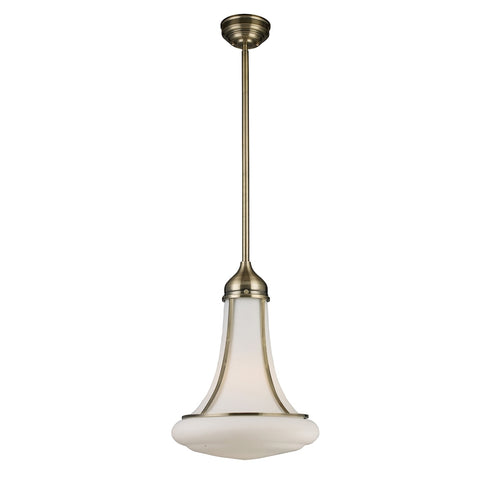 Elk Schoolhouse 1 Light PENDANT in Antique Brass Finish Model: 69035-1