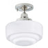 Elk Schoolhouse 9.5 Inch Wide 1 Light Semi Flush Mount in Polished Nickel Model: 5361F-PN-ST