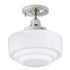 Elk Schoolhouse 9.5 Inch Wide 1 Light Semi Flush Mount in Polished Nickel Model: 5361F-PN-ST