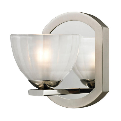 Elk Sculptive VANITY LIGHT in Matte Nickel Polished Nickel Polished Nickel Finish Model: 11595/1