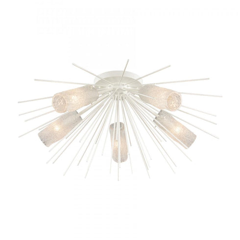 Elk Sea Urchin 32 Inch Wide 5 Light Semi Flush Mount in White Coral Model: 82085/5