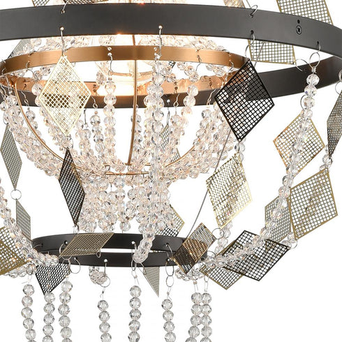Elk Selene 1 Light CHANDELIER in Matte Black Satin Brass Clear Satin Brass Clear Finish Model: D4715